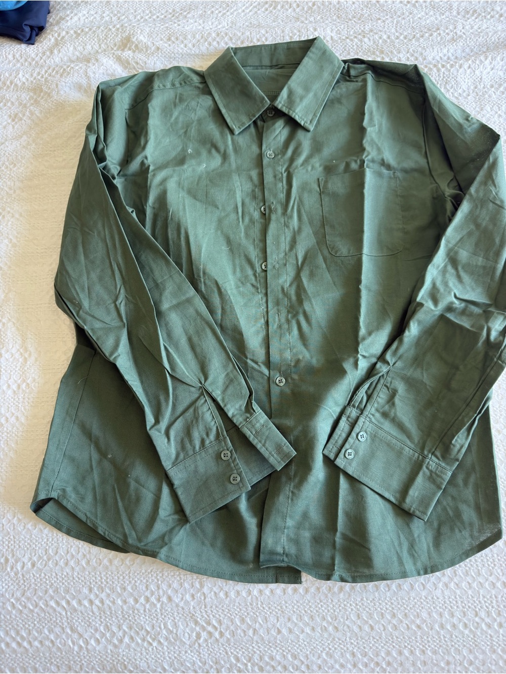 100% linen Button-Down Shirt - Olive Green